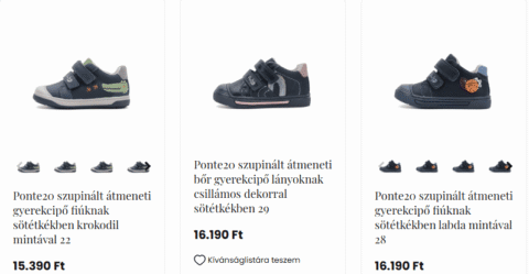 szupinált gyerekcipő
