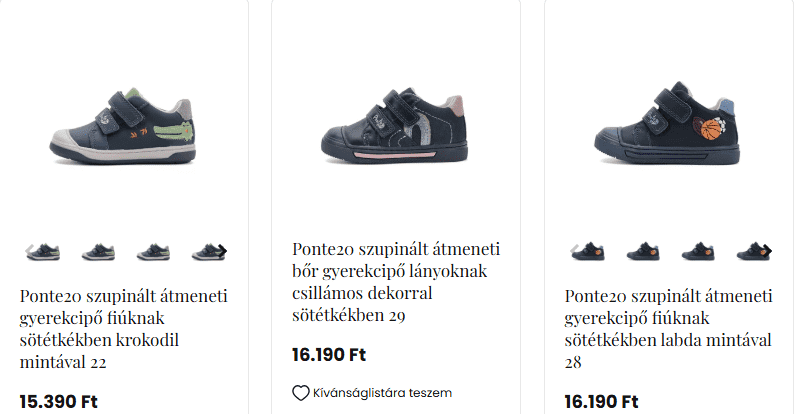 szupinált gyerekcipő